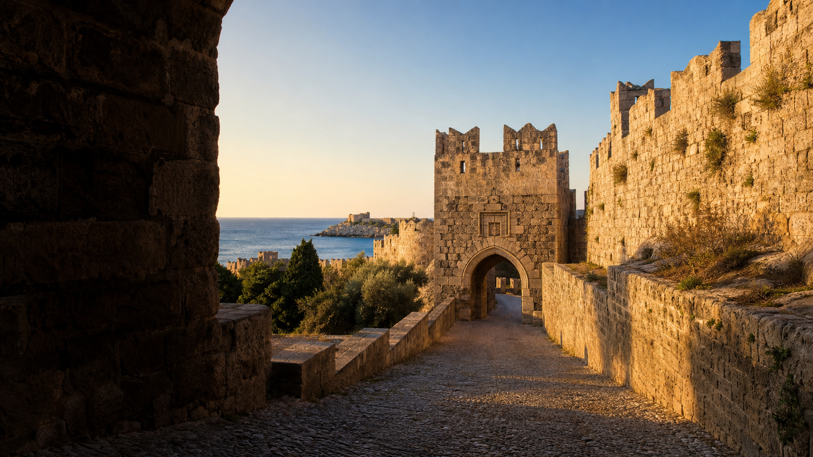 Rhodes medieval coast, Greece