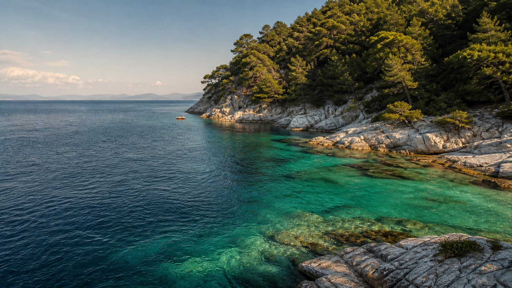 Thassos pine and marble coast, Greece